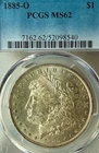 1885-O MS62 Sparkling Surfaces PCGS New Orleans Mint Morgan Silver Dollar