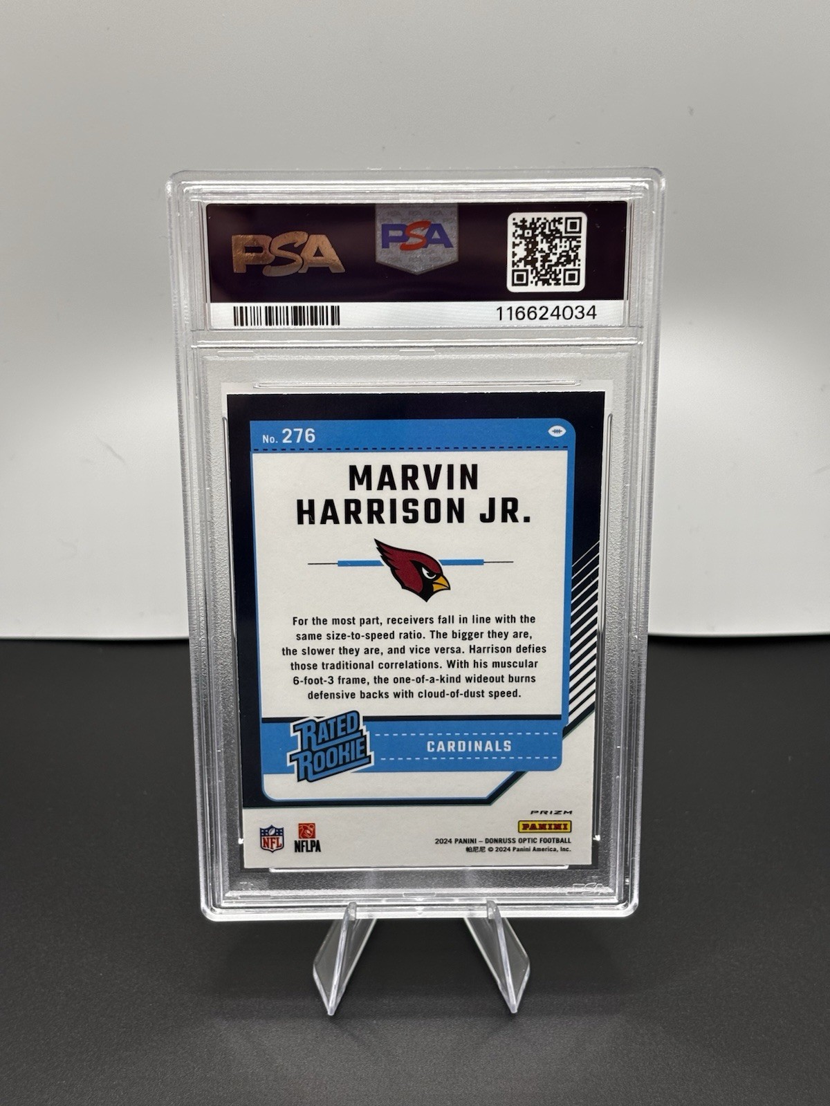 Panini Donruss Optic Marvin Harrison Jr. Rated Rookie Pink Prizm #276 PSA 10 view 2
