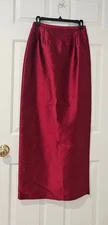 Rickie Freeman Teri Jon  Maxi Skirt Silk Size 6 Holiday Christmas Ruby Red NWT 