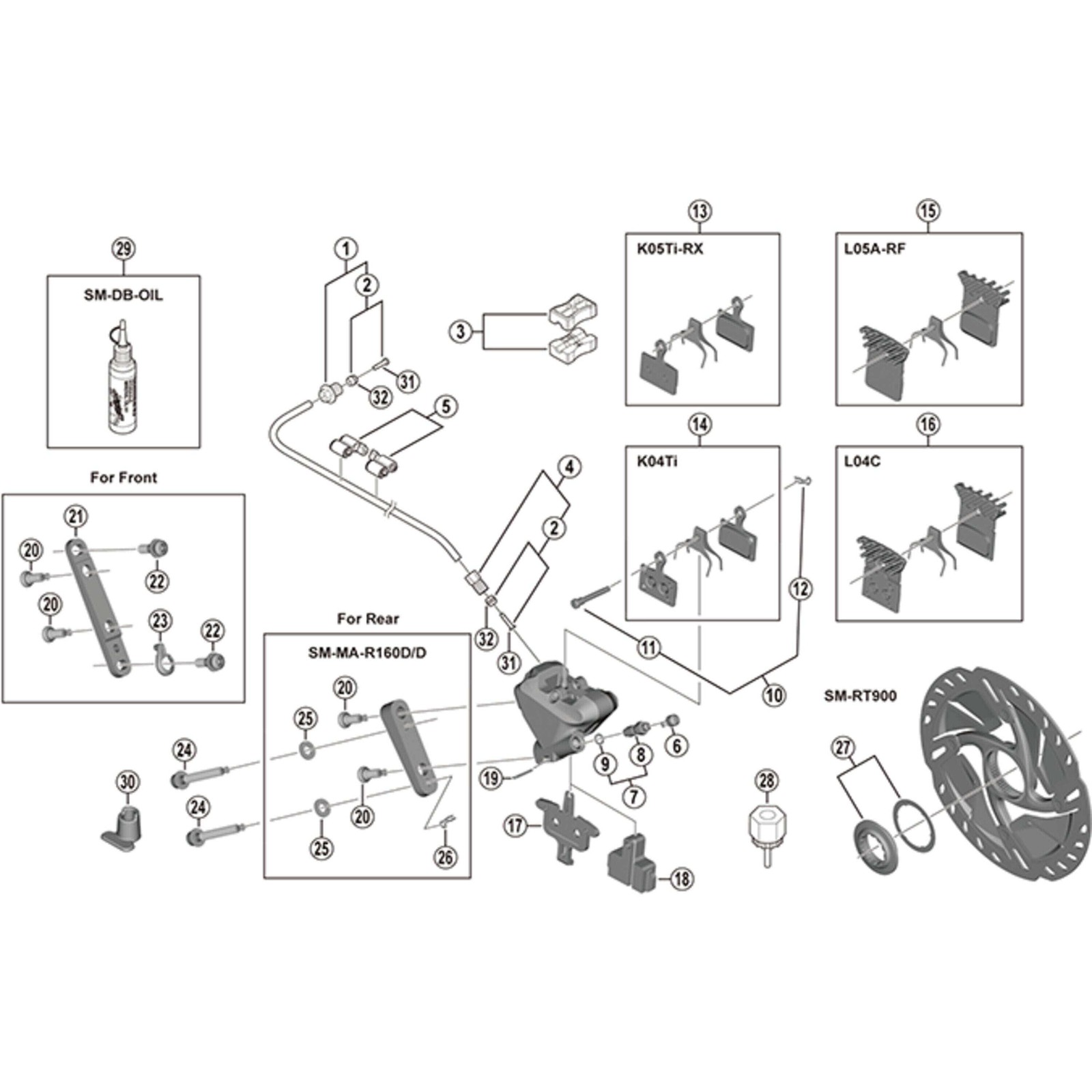 Shimano Spares BR-R9170 calliper fixing bolt A