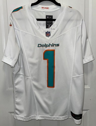 Herren NFL Trikot Tua Tagovailo #1 Miami Dolphins Mens Größe Large weiß Vapor Fuse