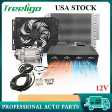 12V DC Electric Air Conditioner Cool& Water Heat Underdash DIY Auto Car A/C Kit