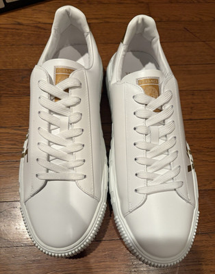 Versace Men s White Low Top Lace-Up Logo Sneakers DSU840A New w/ Box