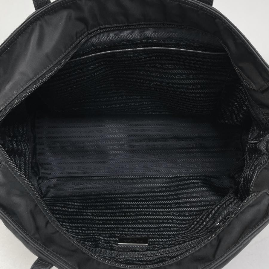 PRADA Plate Tote Bag Shoulder Bag Nylon Black 34cm #BS1892 thumbnail 7