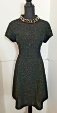 Vince Camuto dress size 14, Black with Stoned collar. Pre-Owned.