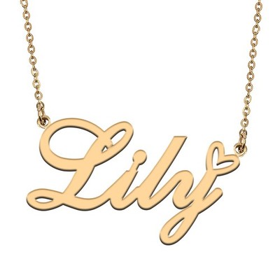 Lilie Namensketten für Damen Edelstahl individuell Namensketten Anhänger Schmuck