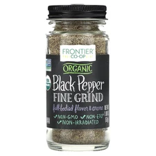 Organic Fine Ground Black Pepper, 1.8 Ounce Bottle, Full-Bodied Flavor and Aroma