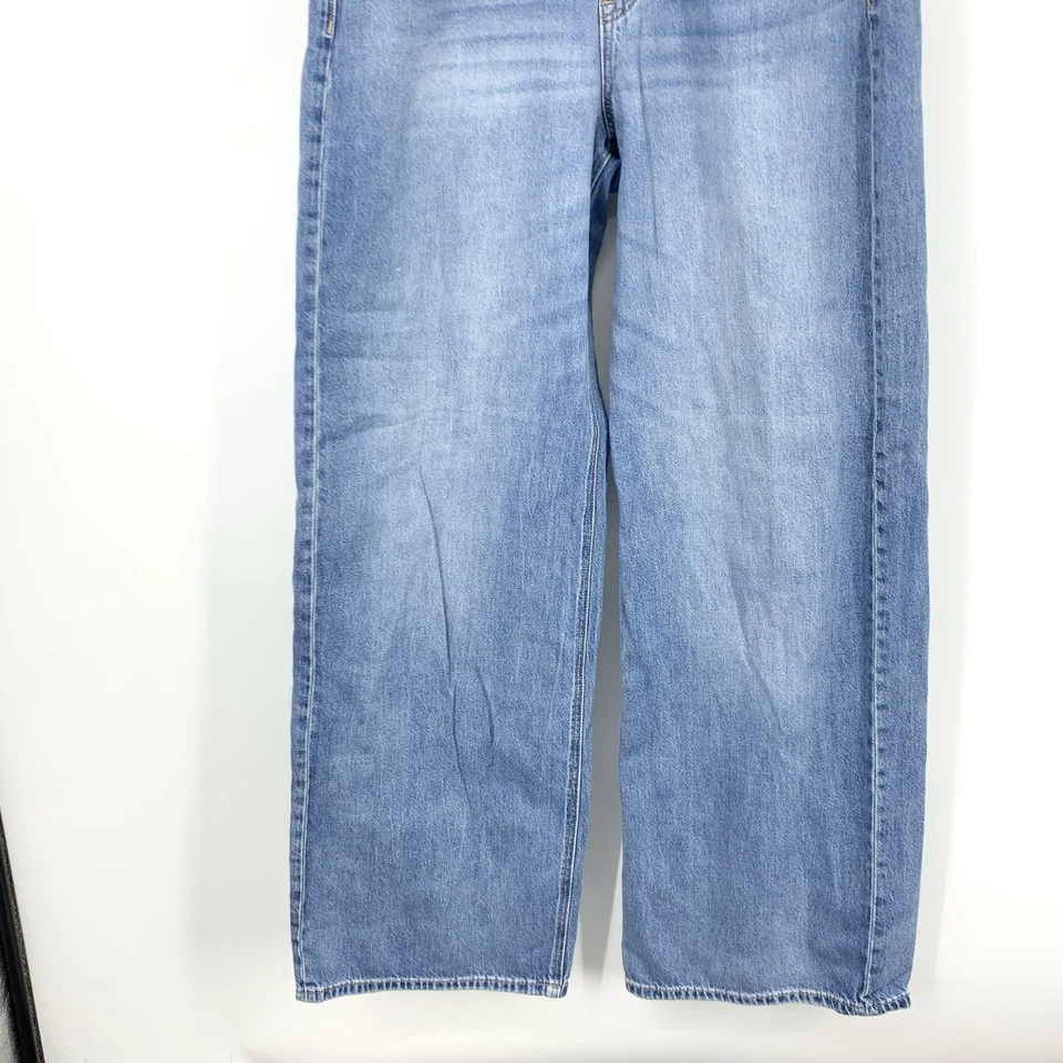 American Eagle Women Size 10 LONG Jeans Light Wash Pants Skater Wide Leg Baggy - Image 4 of 4