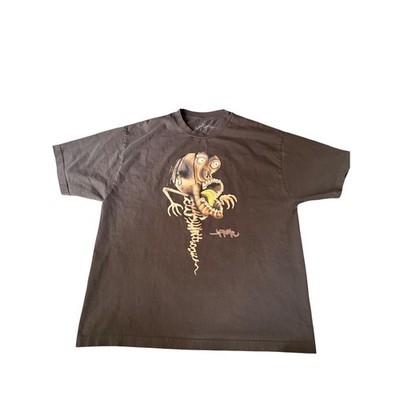 Travis Scott Utopia Annihilator Tour T-Shirt Mens XL Brown Skeleton Rap Grunge