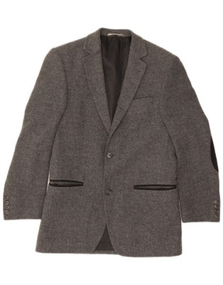 Vintage Herren 2 Knopf Blazer Sakko IT 46 Small Grau Wolle CT20