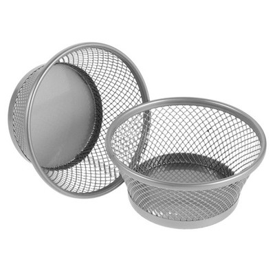2pcs Mesh Paperclip Holder - Round Wire Mesh Desk Binder Clip Dispenser -