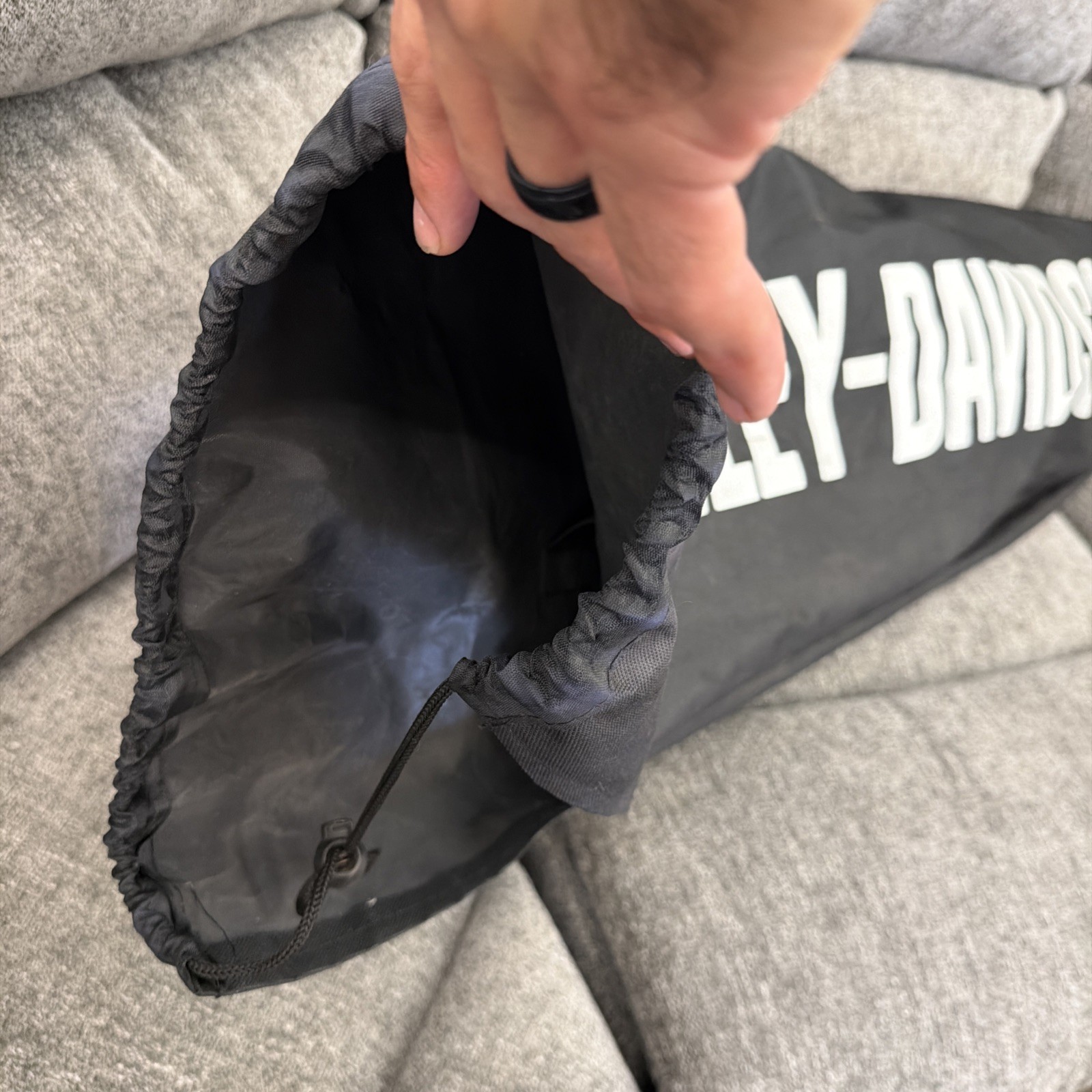 Harley-Davidson Spellout Large Drawstring Carryin… - image 3