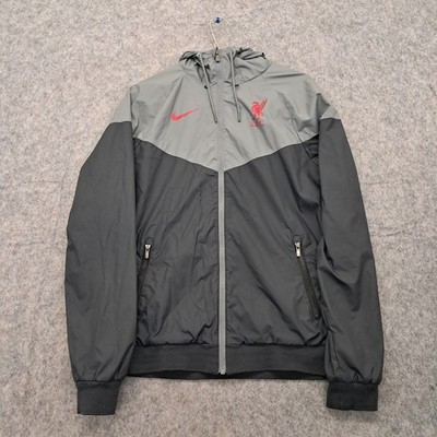 Liverpool Jacke klein grau rot Nike Regenmantel Fußball Windrunner Reißverschluss LFC