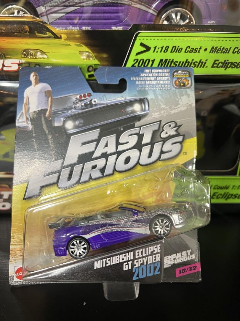 ミニカー Mattel FAST&FURIOUS ECLIPCE SPYDER 1/55 Mattel Fast