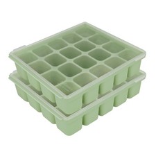 Baby Food Storage Silicone Cubes with Clip-On Lid Freezer Tray Baby Food Soup...