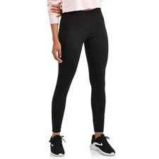 Athletic Works Women's Active Fit Mid Rise Leggings, Size Medium (8-10), Black