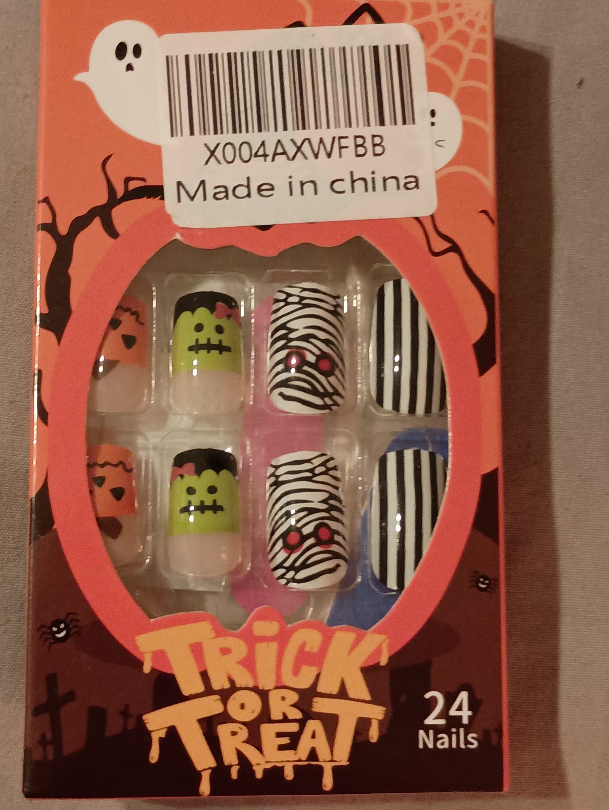 halloween finger nails