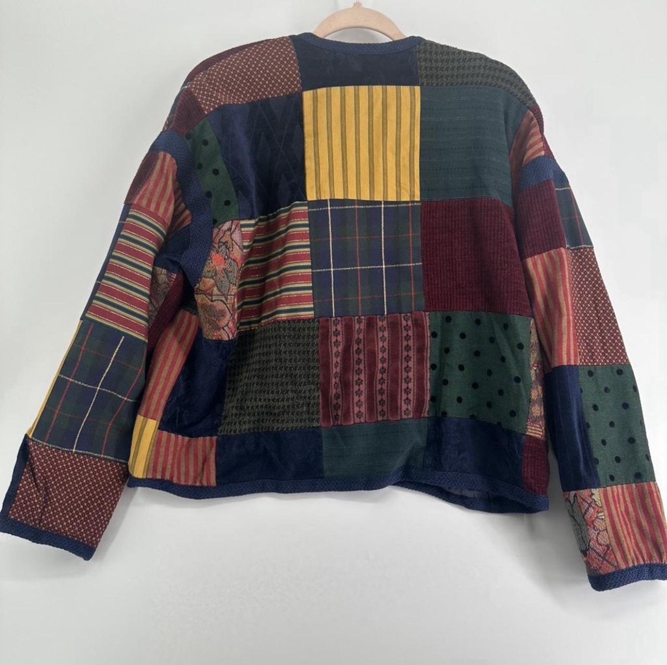 Max & Mabel Patchwork Button Jacket Multicolor Lo… - image 7