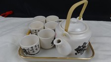 Japanese style Tea set Tray-6/cups w/Tea Pot and lid
