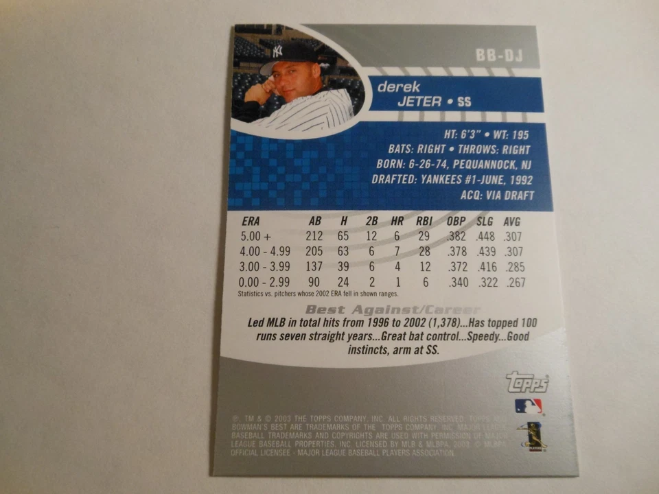 2003 Bowman's Best #DJ Derek Jeter New York Yankees HOF - Image 3 of 3