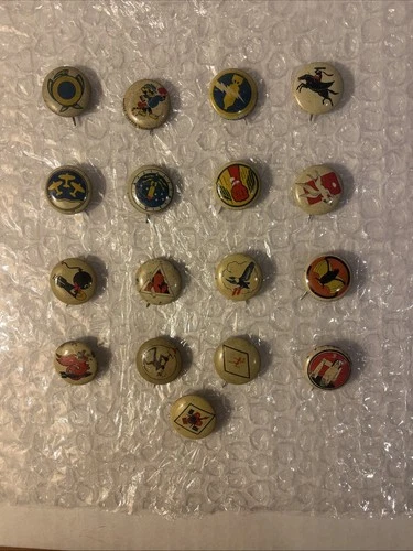 Lot of 17 Different Vintage Kellogg's PEP WW2 US Military Air Squadron PinBacks