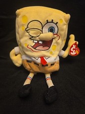 Ty 2004 SpongeBob Thumbs Up Squarepants 8" Yellow Stuffed Plush Winking New Tags
