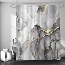 Grey Marble Shower Curtains - 72"x72" - Grey - Set of 1