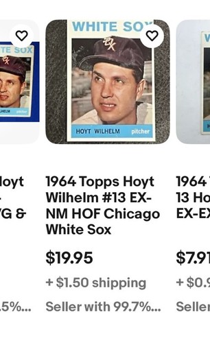 1964 Topps Hoyt Wilhelm #13 EX-MT + HOF White Sox Card - Photo 7/8