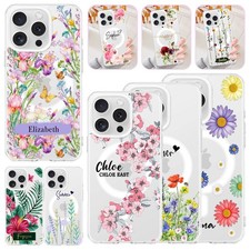 Floral Pattern Case For iPhone 16 15 Pro Max 14 13 17 Magsafe Custom Phone Cover