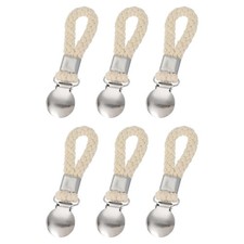 6Pcs Tea Towel Clips for Hanging 4.3" Towel Hooks for Home Beige Round 