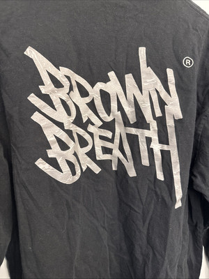Brown Breath Long Sleeve Black Tee Shirt Korean Brand South Korea XL Logo Tee￼