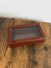 Wood Watch & Jewelry Box  With Glass Lid
