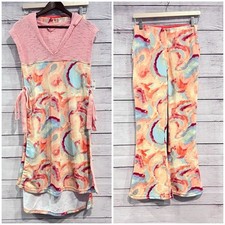 Free People Movement All That Set Printed Multicolor Boho Vest Pants Size Small