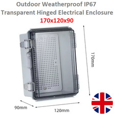 Outdoor Weatherproof ABS IP67 Transparent Hinged Electrical Enclosure 170x120x90