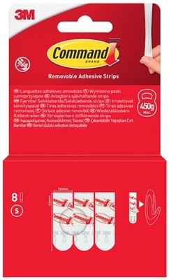 3M Command Nachfüllpackung Strips Größe: S weiß 16 Klebestreifen