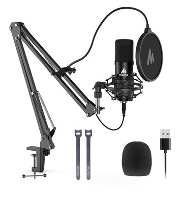 MAONO AU-A04 USB Microphone with AU-MH601 Studio Monitor Headphones Bundle