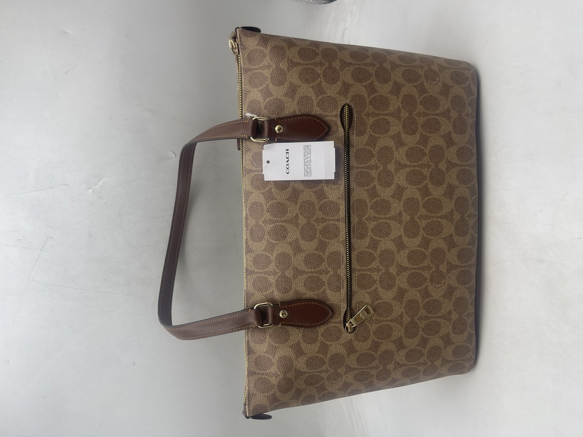 Coach Women's Gallery Tote Bag Gold / Brown / Tan Sig Canvas Coach Women's Gallery Tote Bag Gold / Brown / Tan Sig Canvas