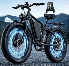 9000W Peak Dual Motor Adult Electric Bike, 52V 36AH Large Battery 26" Fat Tire