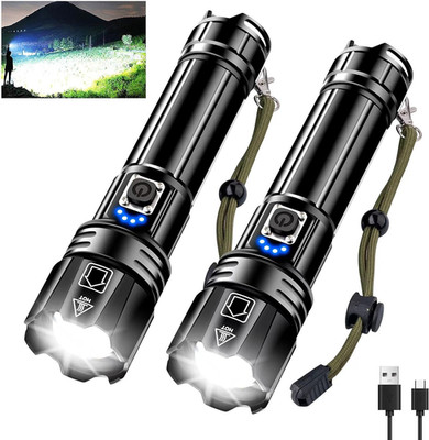 2pcs flashlight LED rechargeable 1000000 lumens LED flashlight extremely bright mi