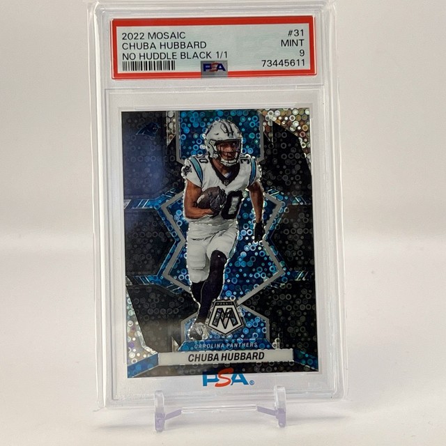 2022 Panini Mosaic Chuba Hubbard BLACK NO HUDDLE 1/1  ONE OF ONE !! Panthers 🎇
