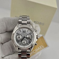 Image of NEW MICHAEL KORS MK6174 WOMEN'S WATCH SILVER STRAP SILVER DIAL SILVER CASE