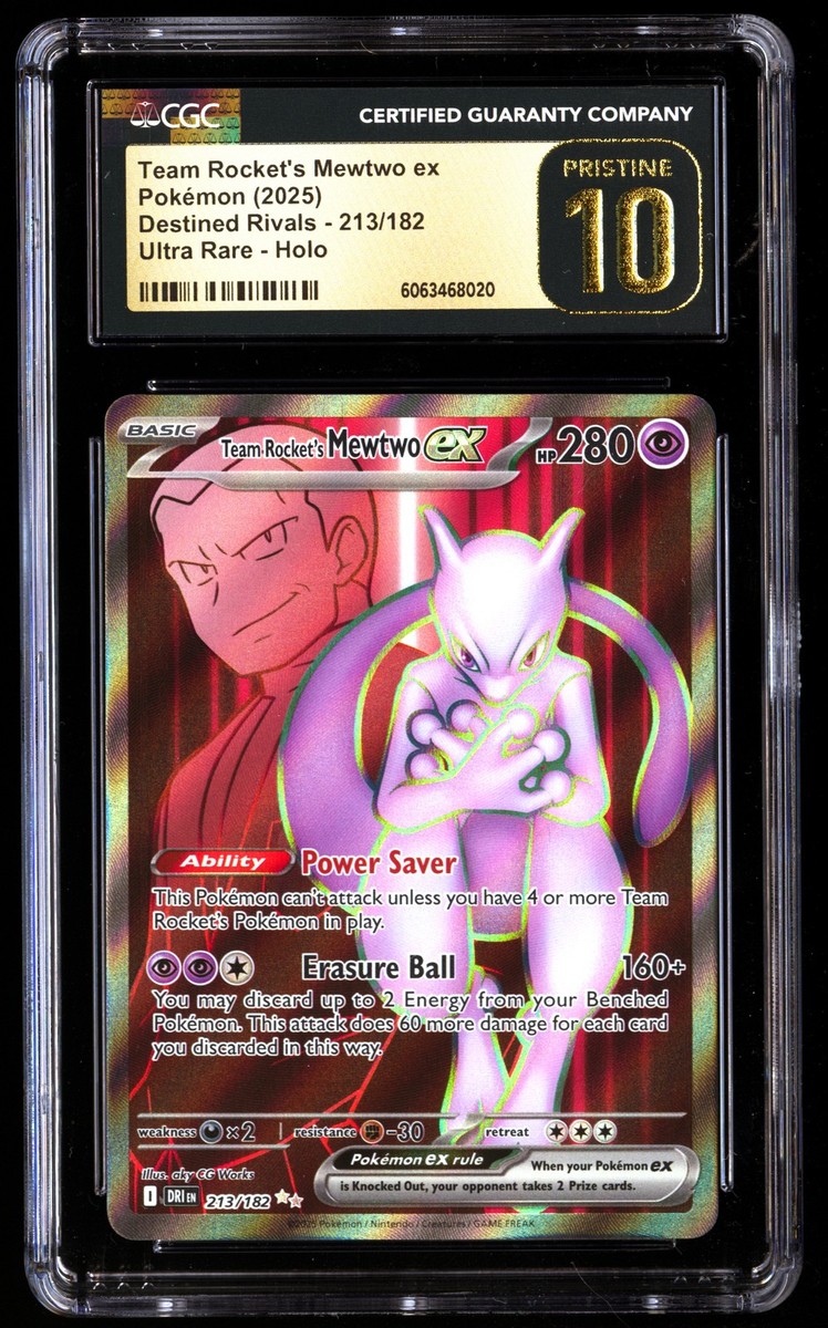 CGC 10 PRISTINE Team Rocket's Mewtwo EX 213/182 Pokémon Destined