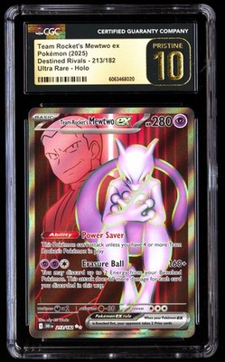 CGC 10 PRISTINE Team Rocket's Mewtwo EX 213/182 Pokémon Destined