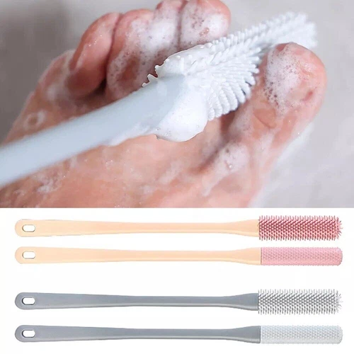 Toe Gap Cleaning Brush, Foot Scrubber in Shower, Long Handle Silicone Foot Brush - Picture 1 of 17