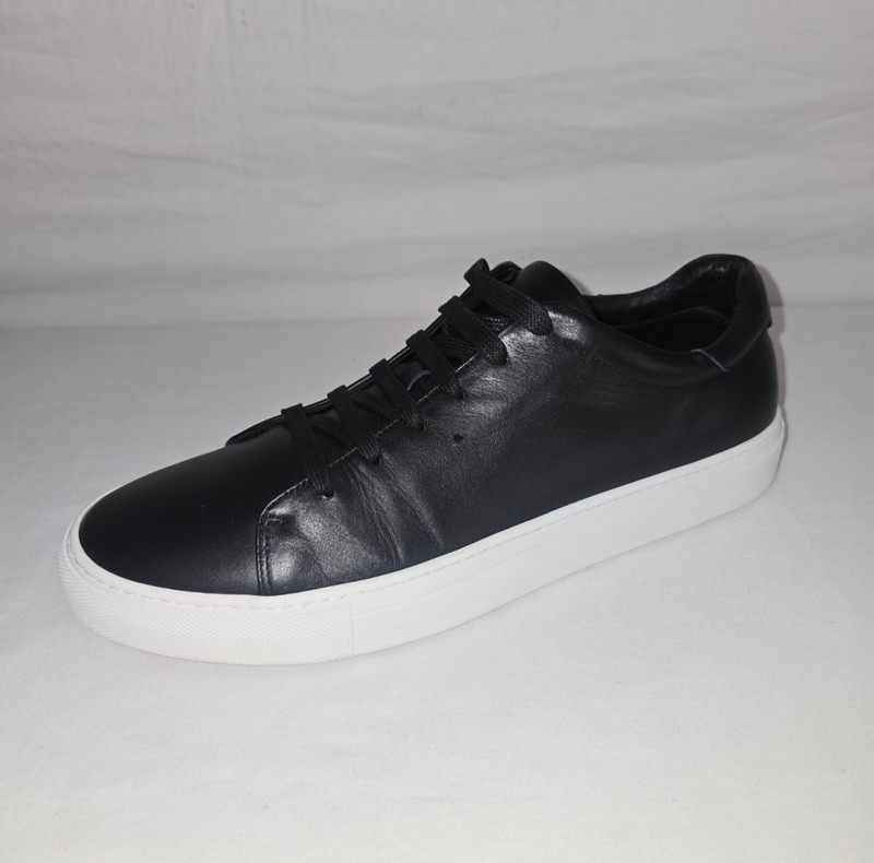 M. GEMI Black Low Top Italian Leather Sneaker Shoes Men's Size EU 45 / US 12