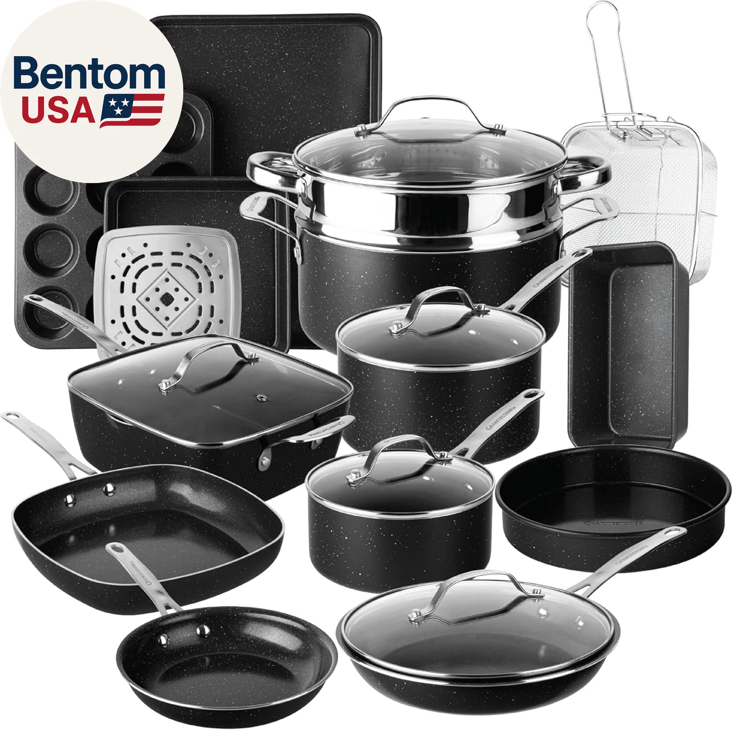 Ceraluxe 20 Pc Ceramic Cookware Set Nonstick, Complete Pots and Pans Set Non Sti
Opens in a new wind