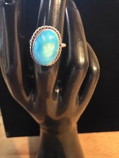 Sterling Silver 925 Possible Blue Larimar Ring Size 5