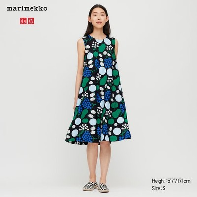 Uniqlo Marimekko Tori Fruit Sleeveless A Line Cotton Dress Pit to Pit 17"  xxs | eBay