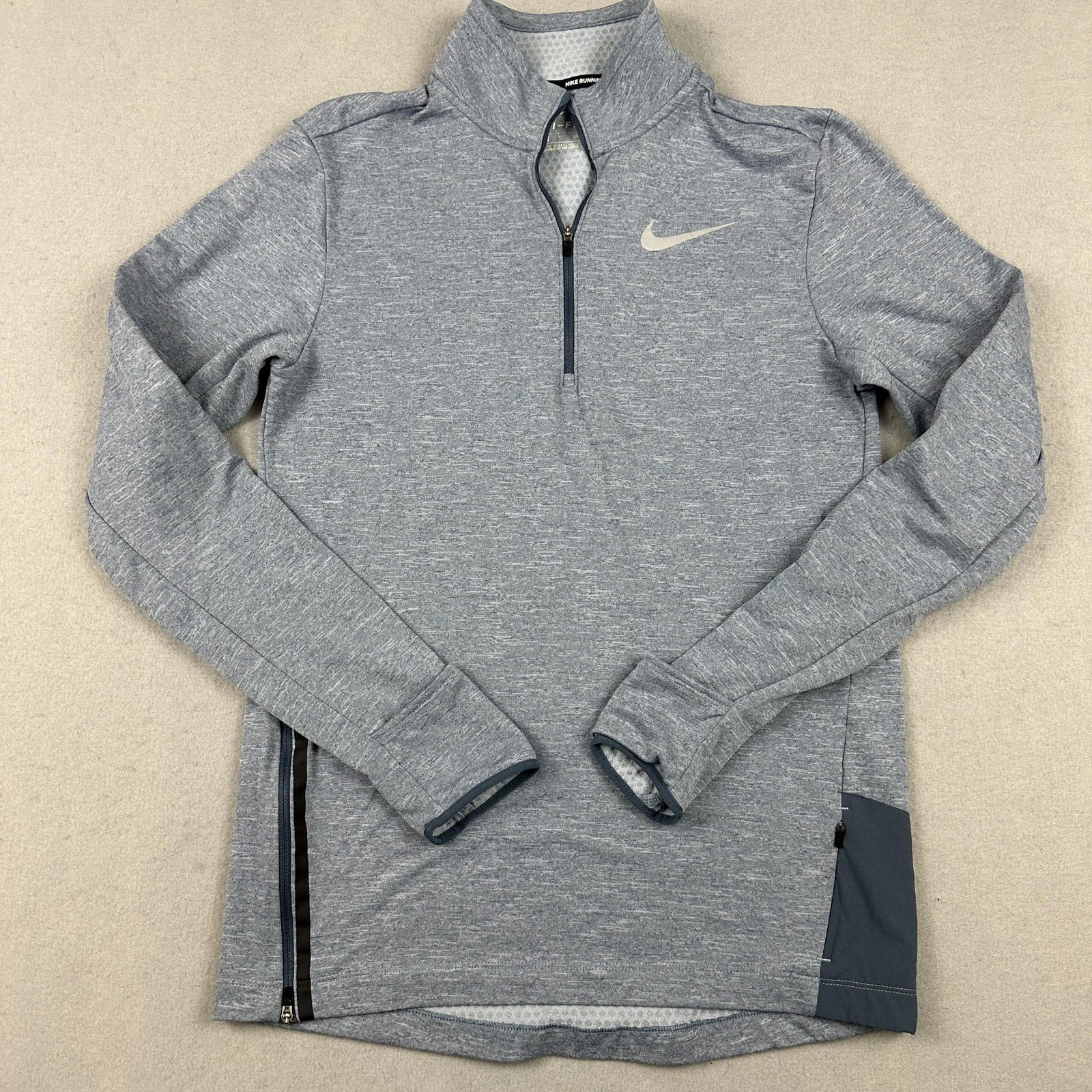 Nike Running Pullover Men Small Blue 1/4 Zip Long Sleeve Athletic Top Dri-FIT S