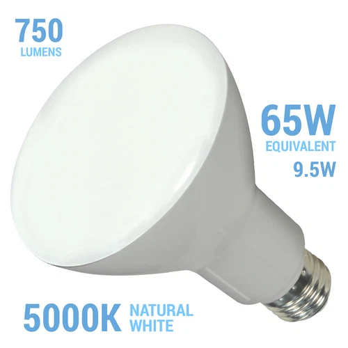 Satco S9623 LED Reflector Bulb 9.5W =65W BR30 5000K 120V Medium E26 750 Lumens - Picture 1 of 6